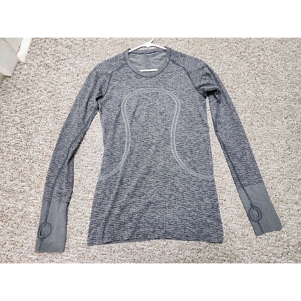 Lululemon Swiftly Tech Long Sleeve Crew‎ - Go The Distance Heather Slate Gray  8